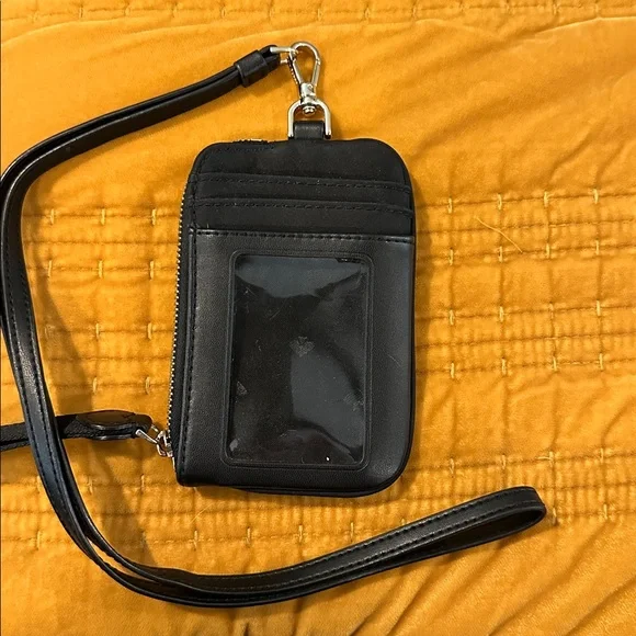 Kate Spade Black Leather Wristlet/Lanyard style - Picture 3 of 3